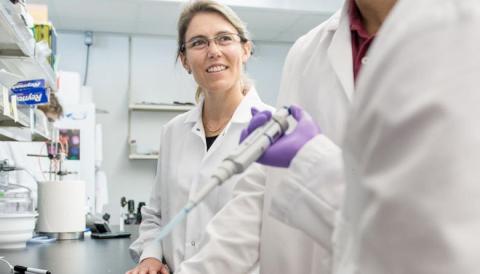 Kristen Mills in her lab